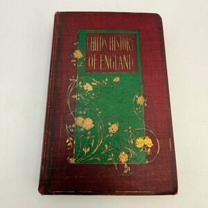 Childs History of England Charles Dickens HM Caldwell Red Gilt Antique Hardcover